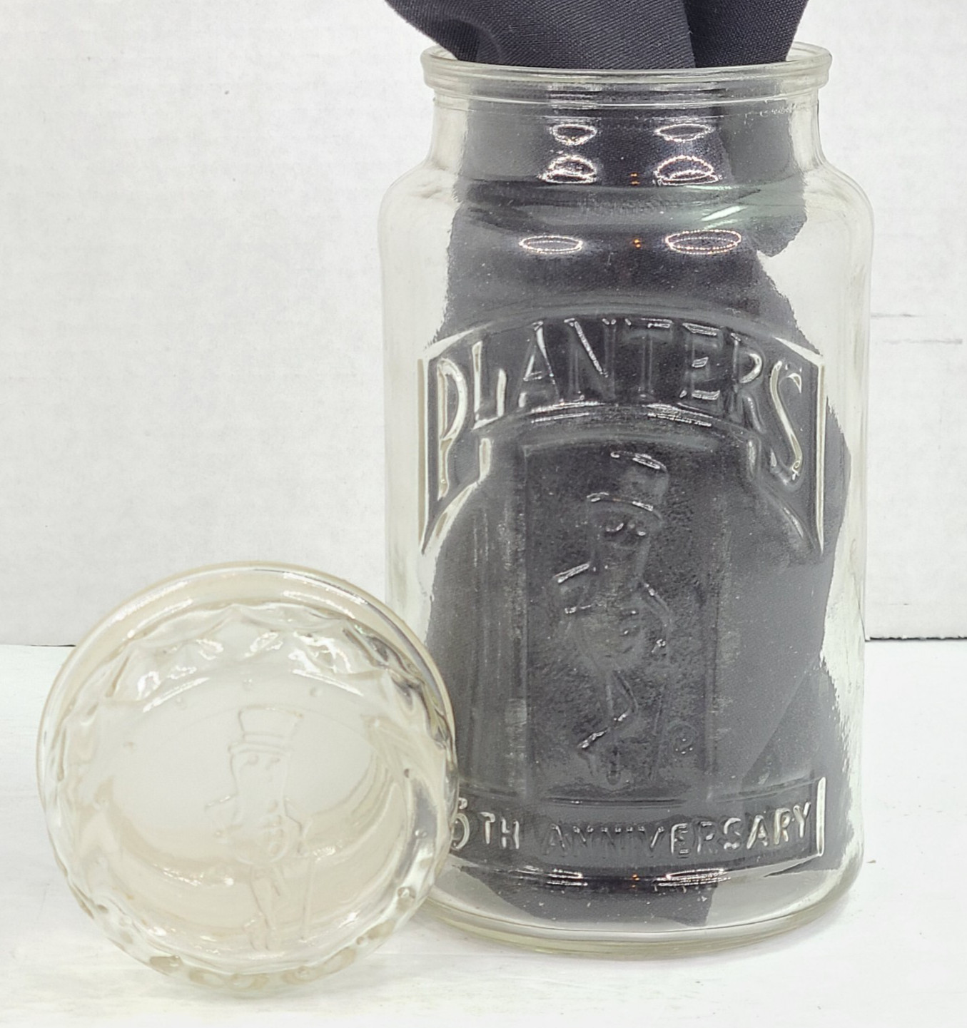 Vintage Planters Peanuts Glass Jar 1981 75th Anniversary Collectible Stash Jar Vintage Planters Peanuts Glass Jar 1981 75th Anniversary Collectible Stash Jar