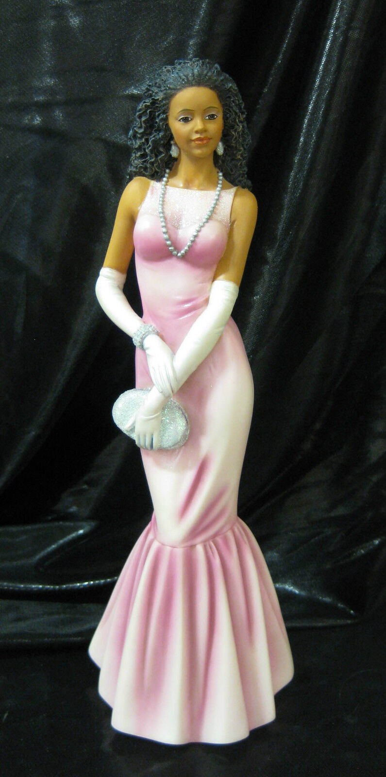  Glamorous African American Woman Figurine Zalika Pink Gown Ebony Legacies NIB