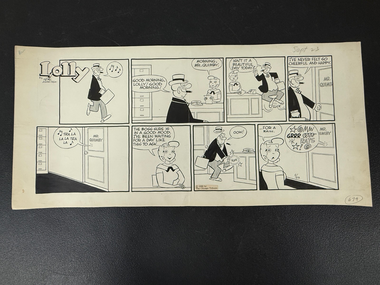 Lolly Original Sunday Comic Strip Art Sept 23 1962 Pete Hansen Chicago Tribune