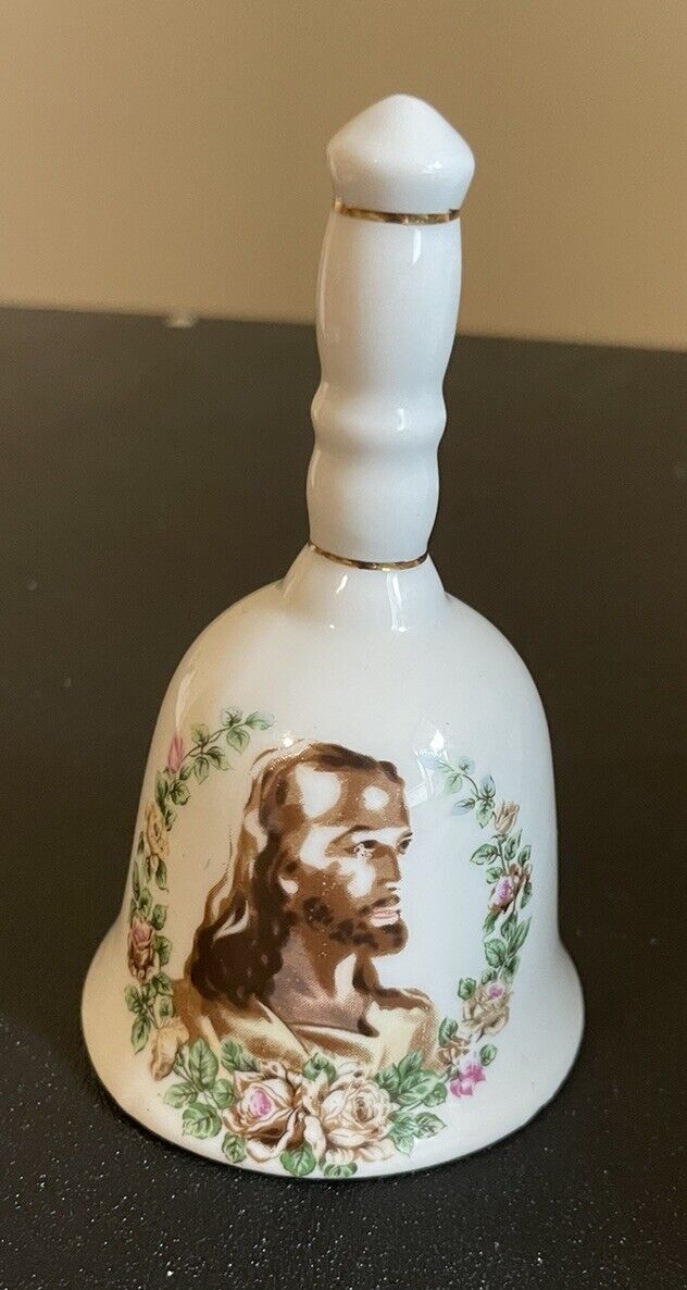 Religious Porcelain Bell Vintage Christian Collectible Jesus Display