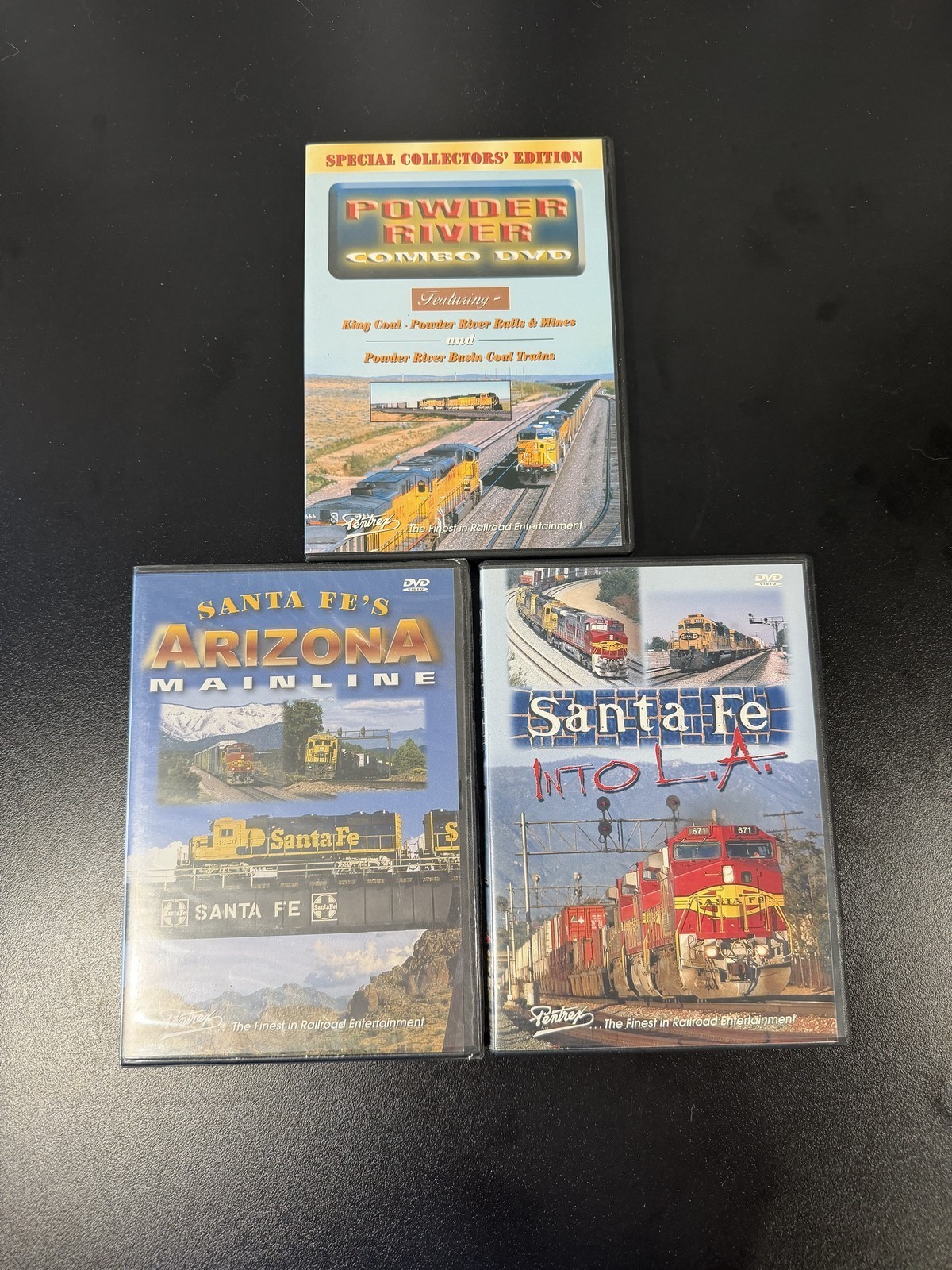 Lot of 3 Pentrex Railroad DVDs Santa Fe Arizona Mainline Into L.A. Powder River
