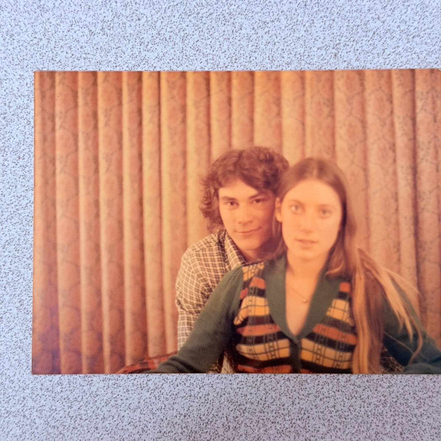 Man Woman Couple 1970s Snapshot Photograph Casual Portrait Vintage Man Woman Couple 1970s Snapshot Photograph Casual Portrait Vintage