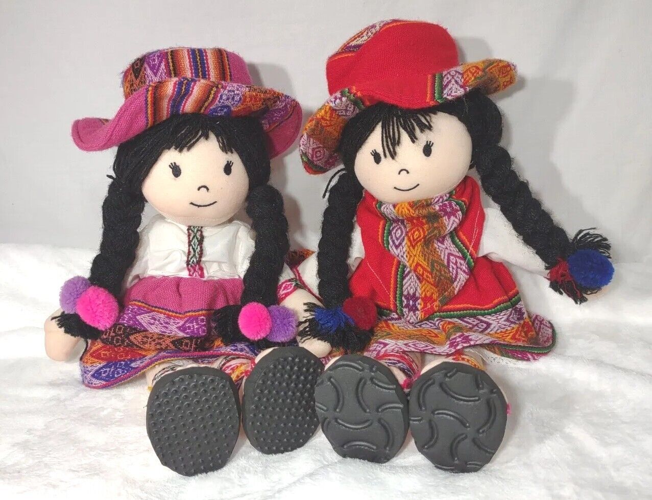 Peruvian Peru Folk Art Hand Made Cloth Dolls 16\