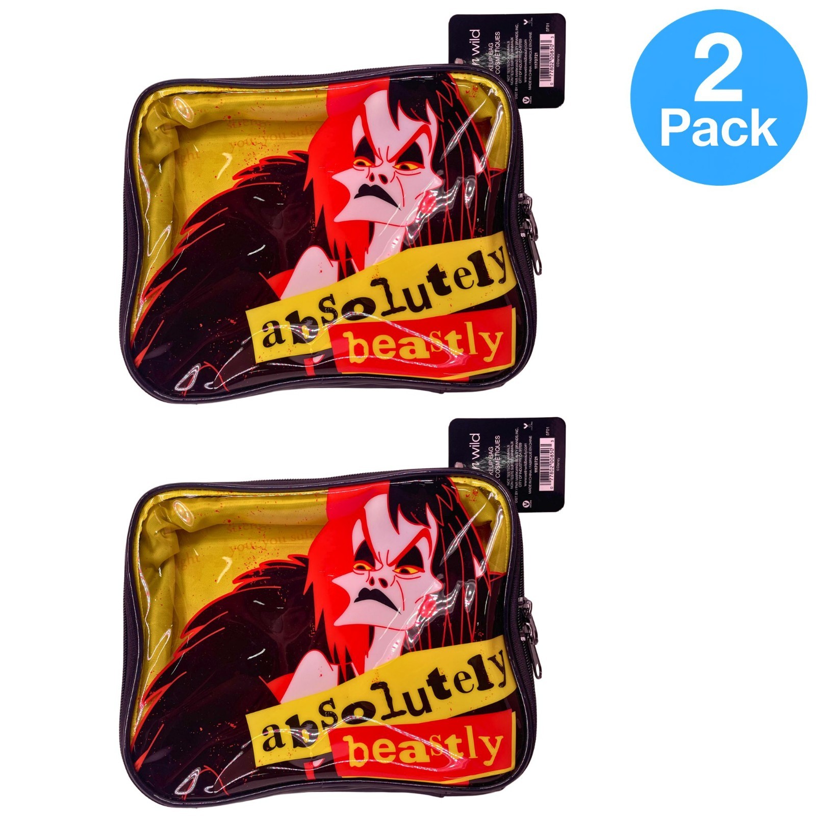 Wet n Wild Makeup Bag Disney Cruella 2 Pack New
