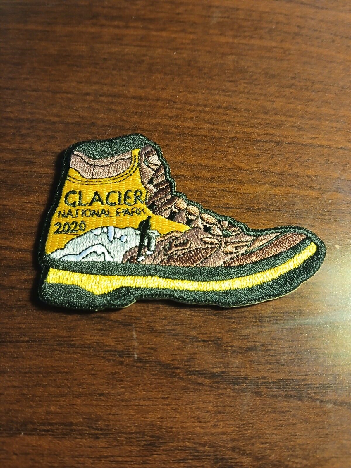 Glacier Bay National Park Alaska Hiking Boot Iron-On Embroidered Patch