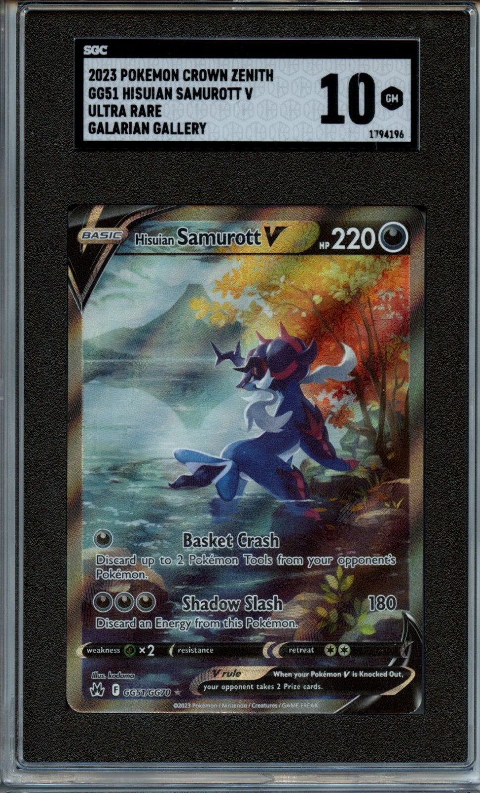 2023 Pokemon Hisuian Samurott V SGC 10