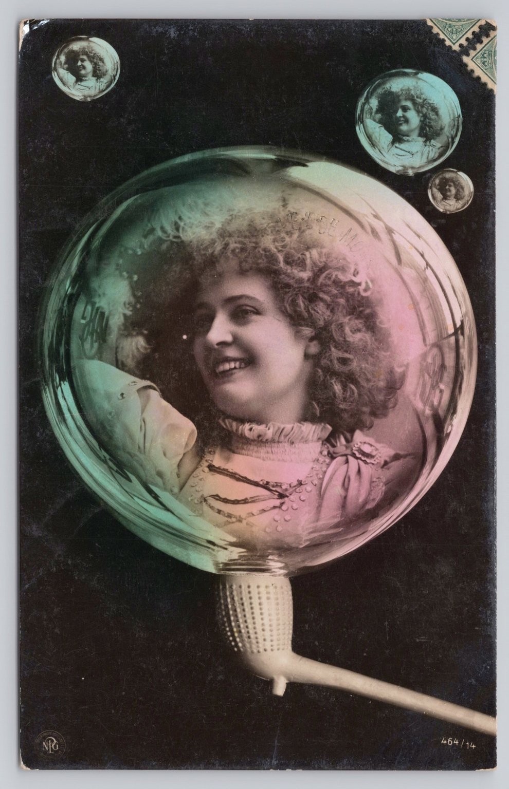 1906 St. Jean Quebec Woman in Light Bulb Art Nouveau Postcard NR Publisher RPPC
