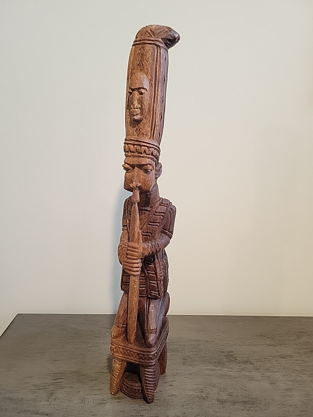 Dejo Fakeye Signed 21” Yoruba Wood Sculpture Nigerian Master Carver