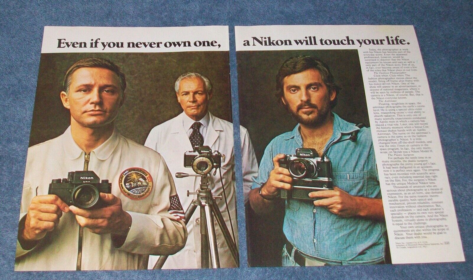 1976 Nikon Film Cameras Vintage 2pg Ad \