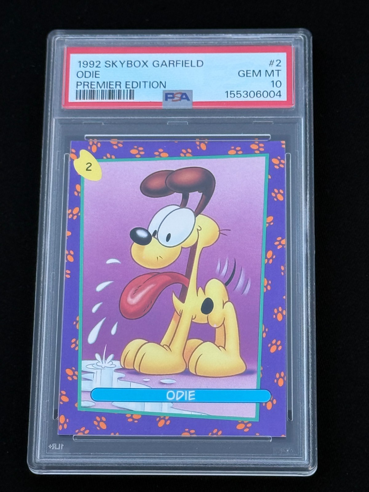 *** 1992 SKYBOX GARFIELD #2, PSA 10, ODIE ROOKIE CARD 1ST APPEARANCE ***