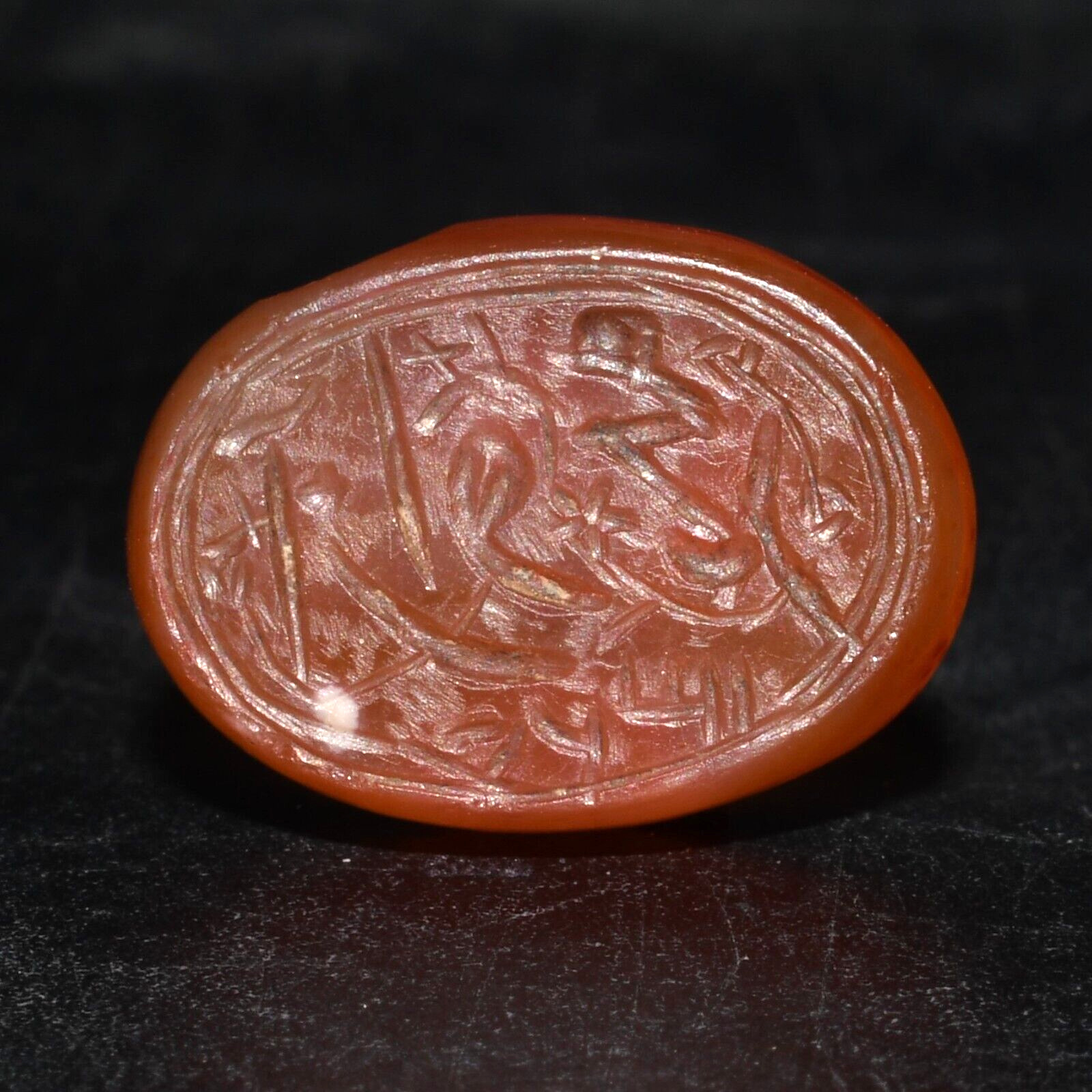 Ancient Islamic Qajar Dynasty Carnelian Agate Stone Intaglio Seal C 19th Century