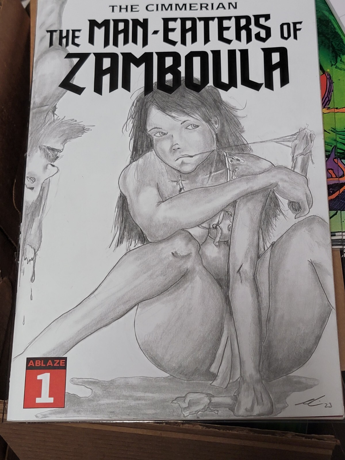 🔥Cimmerian The Man-Eaters of Zamboula 🍖CUSTOM Sketch UNIQUE ITEM 🎂