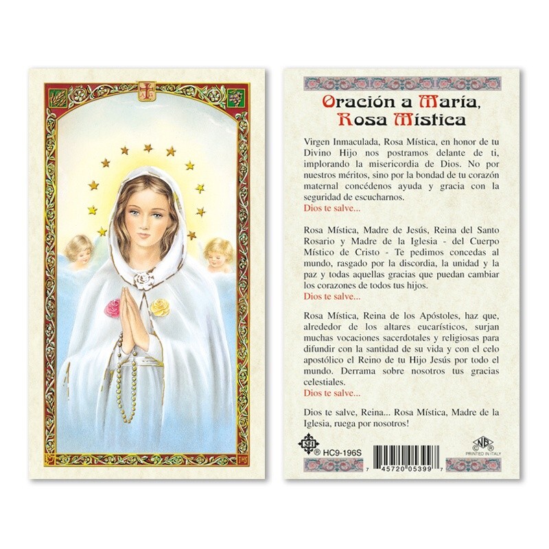Rosa Mistica oración a María Rosa Mistica tarjecta laminda