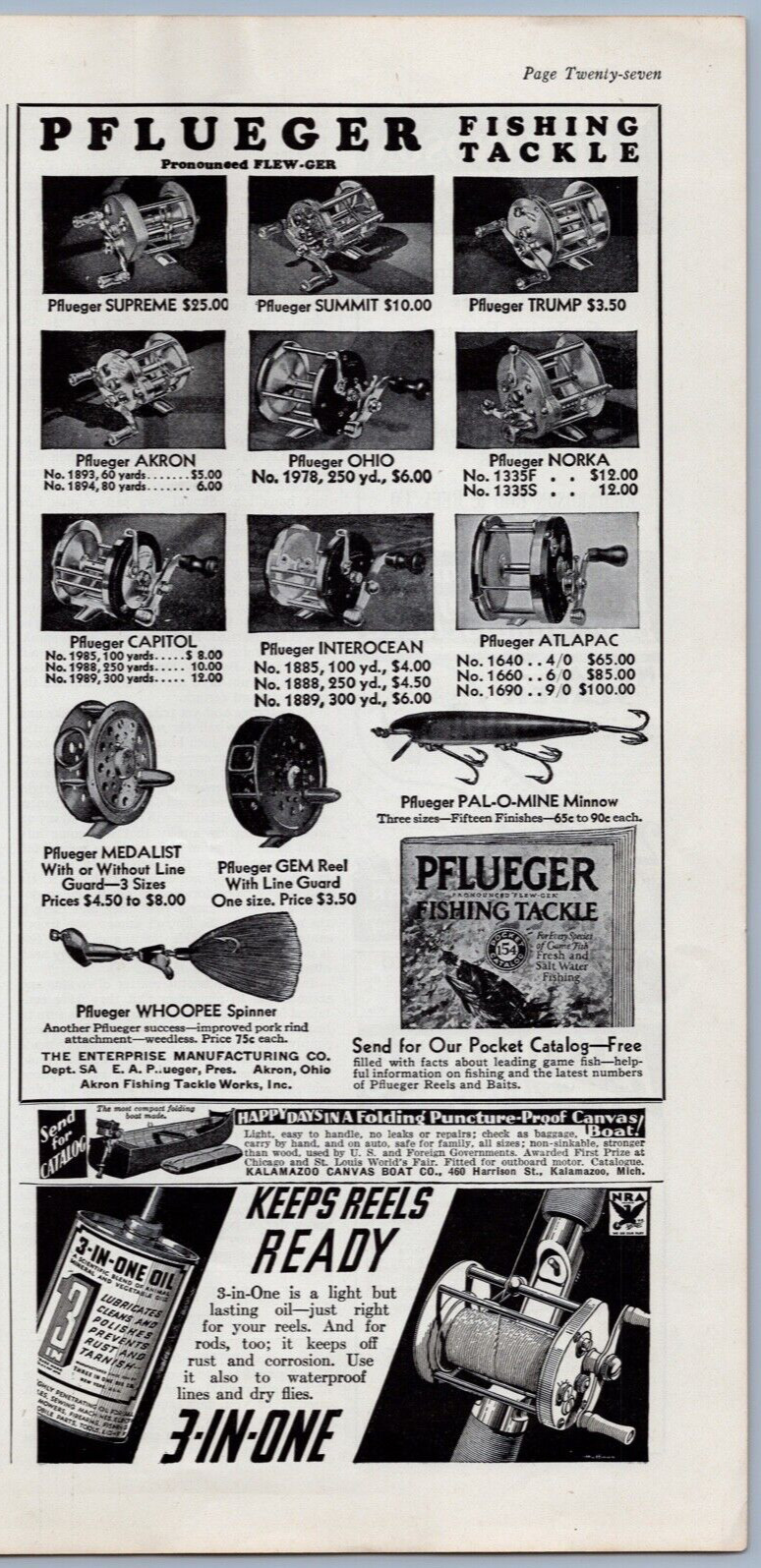 c1934 Penn Fishing Reels Print Ad