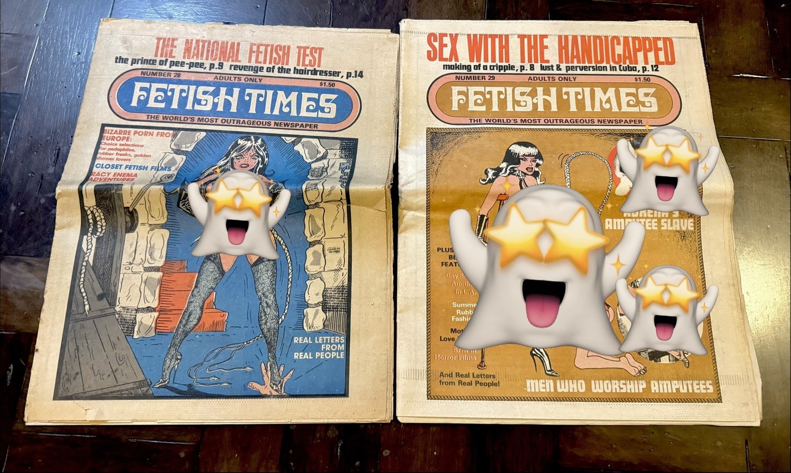 Vintage Fetish Times Newspaper Lot (2 Issues) – 1970s Underground Press – Rare 