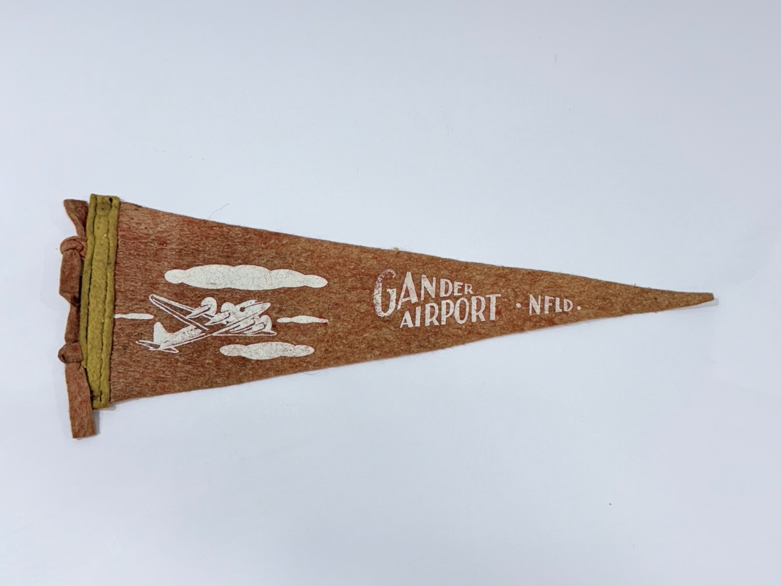 Gander Airport Newfoundland Canada Felt Pennant Vintage 1950's