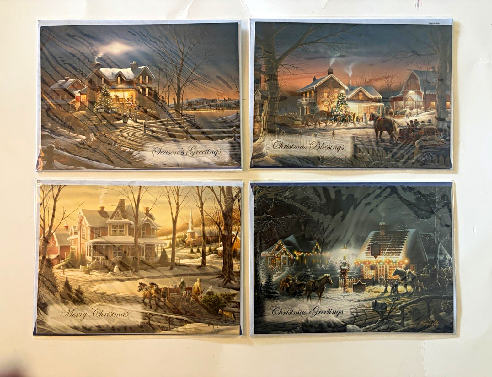 4 Vintage Terry Redlin Christmas Greeting Cards – Wild Wings Christmas Collectio