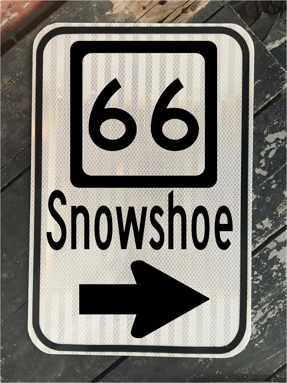 SNOWSHOE WEST VIRGINIA Highway 66 road sign snow Ski Resort  12\