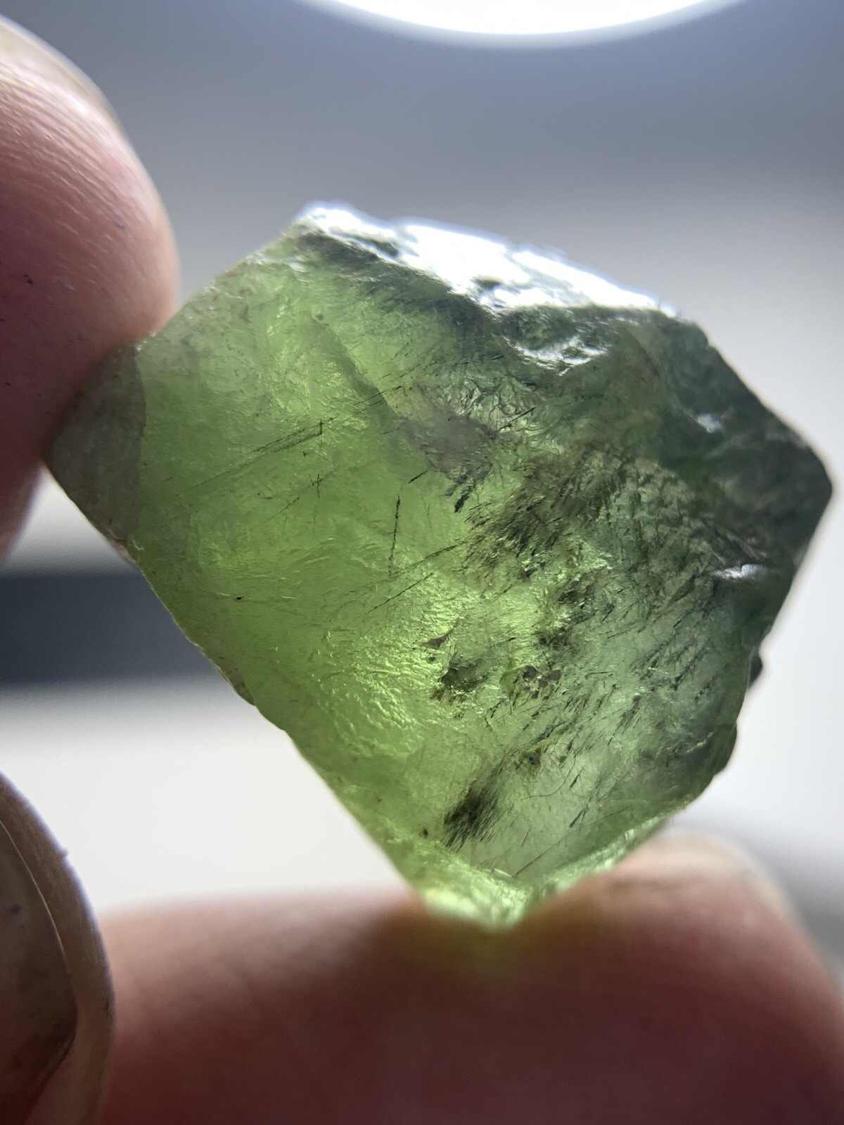 38 CRT’s Amazing Green Colour Rough Black Rotail Peridot Piece