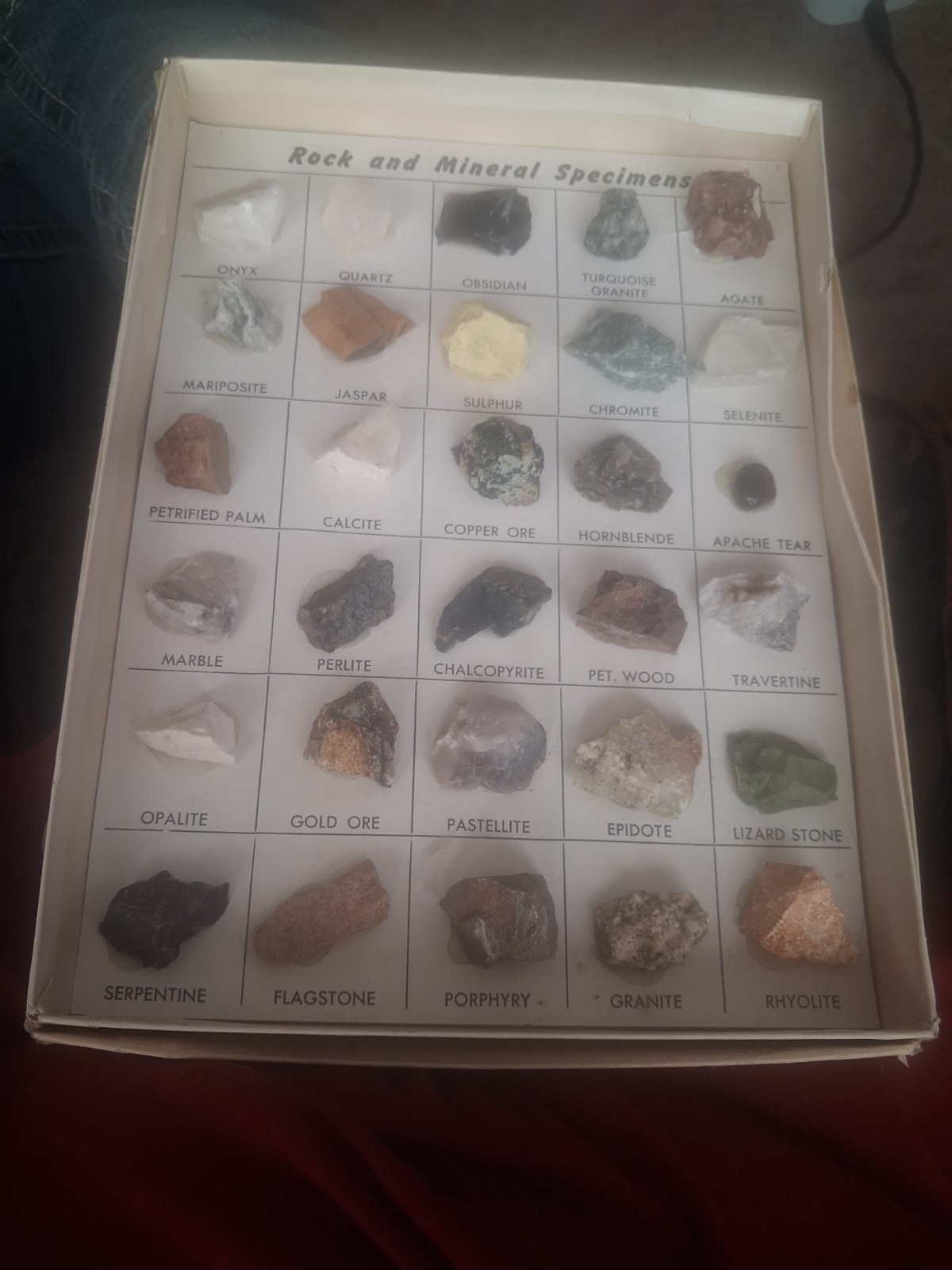 Vintage Rock and Mineral Specimen Collection Box – 35 Educational Geology...
