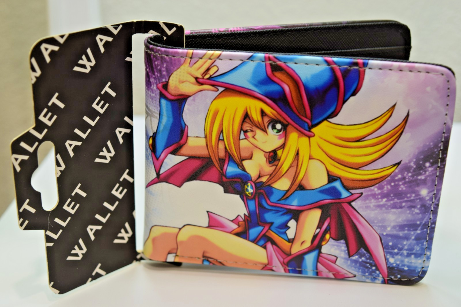 Yu-Gi-Oh Dark Magician Girl Bifold Wallet Graphic Print Anime Card Holder NWT Yu-Gi-Oh Dark Magician Girl Bifold Wallet Graphic Print Anime Card Holder NWT