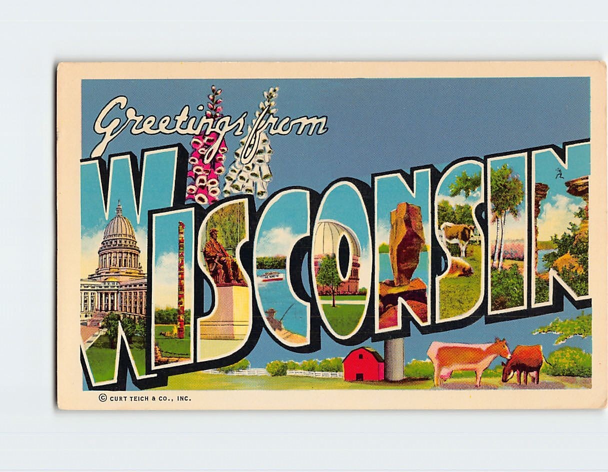 Postcard Greetings from Wisconsin, USA