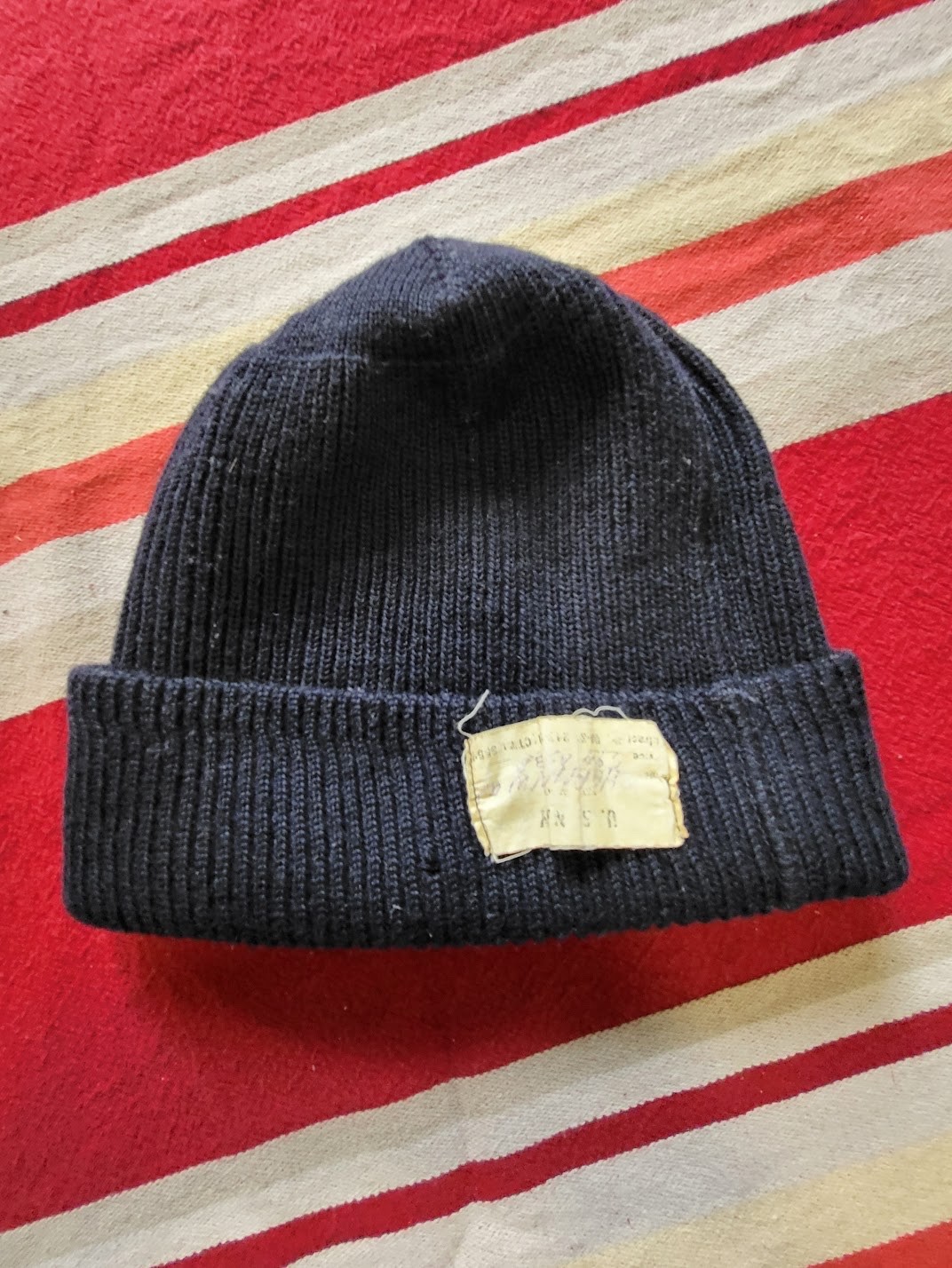 Vintage WW2 Era Navy Watch Cap, Black, With Tag