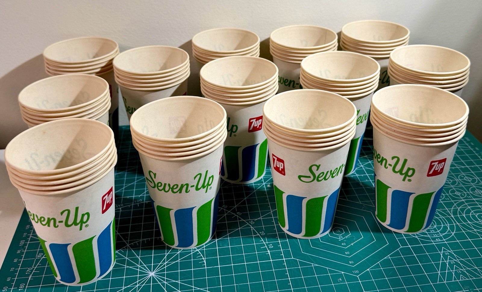 Vintage 1960\'s Early Uncola 7-Up Wax Paper Dixie Cups - Sold in lots of 5