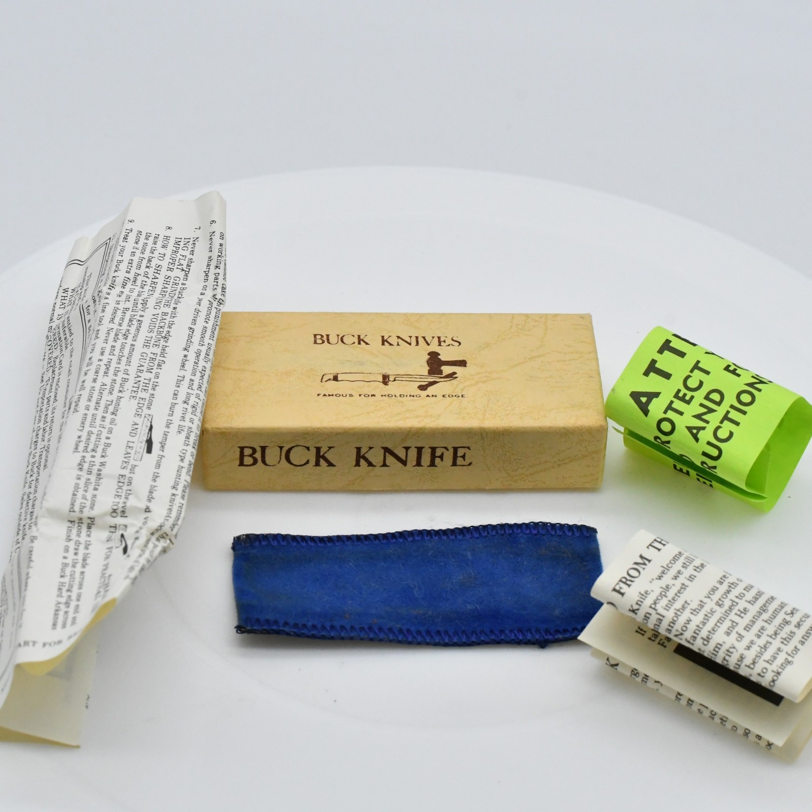 RARE Vintage Pre-1979 Buck 306 Lady Buck Knife Box Papers Blue Sleeve Only