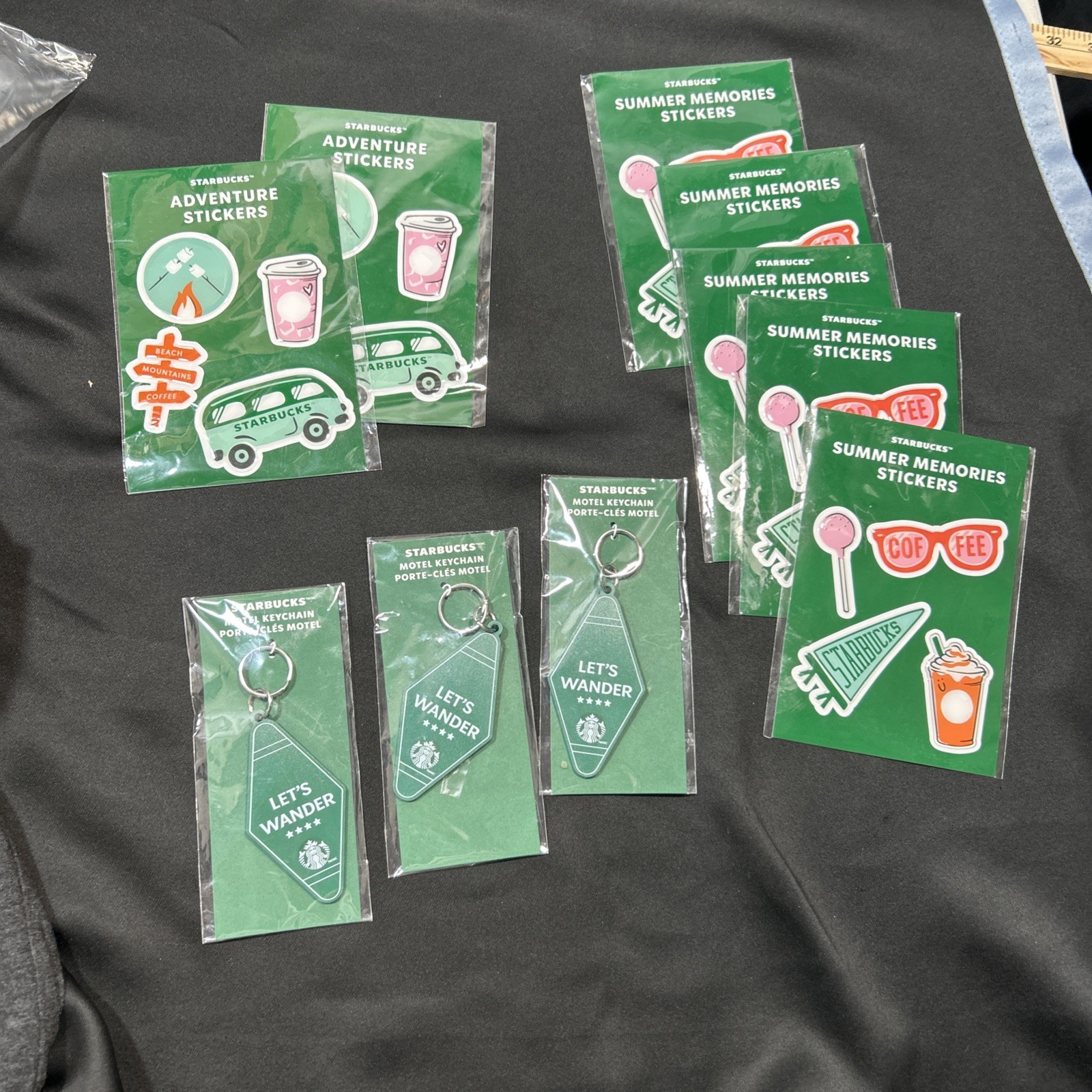 SEALED Lot Of 10 Starbucks Items, Stickers, And Keychains  SEALED Lot Of 10 Starbucks Items, Stickers, And Keychains 