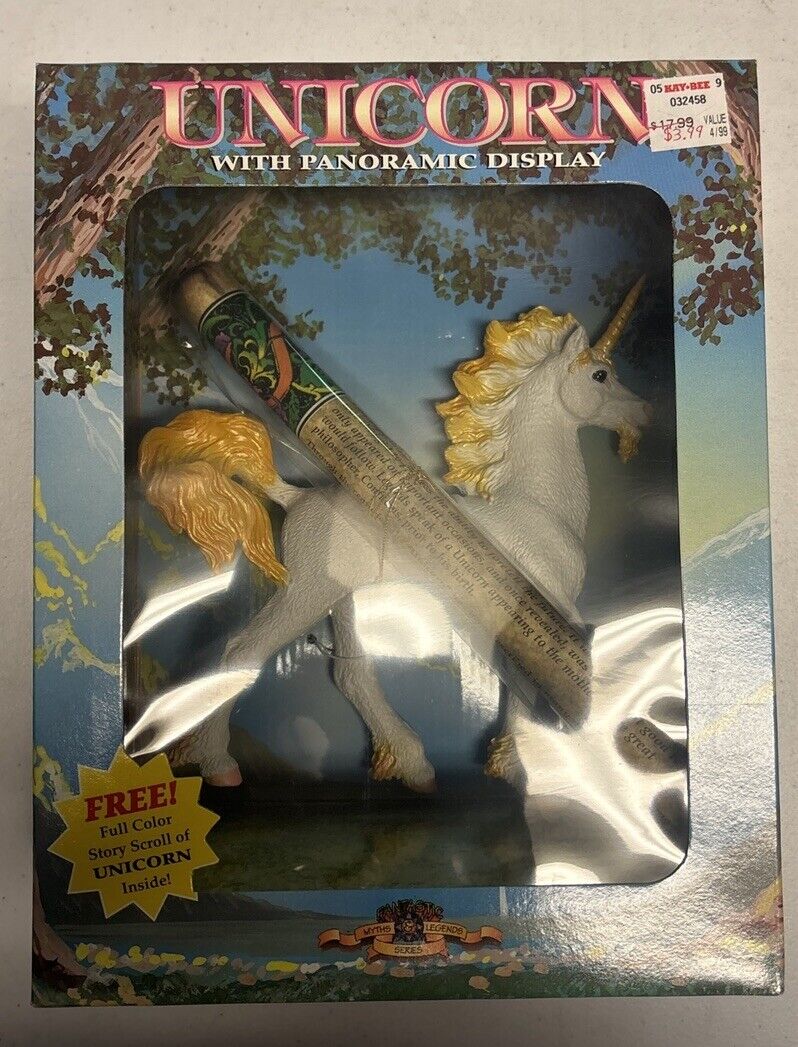 Unicorn With Panoramic Display & Scroll Shadowbox Collectibles New In Box - Vntg