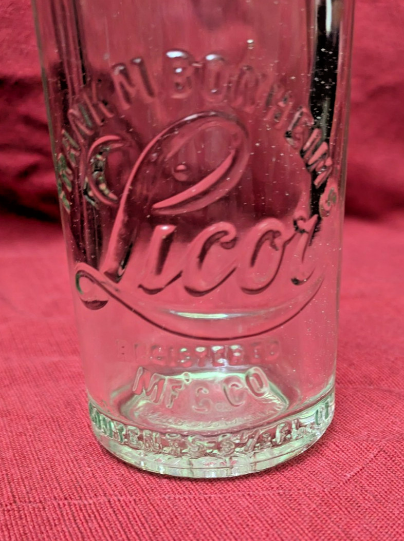 Antique Licor Frank M Bonheim Crystal Carbonating Co Normal IL Soda Bottle Antique Licor Frank M Bonheim Crystal Carbonating Co Normal IL Soda Bottle