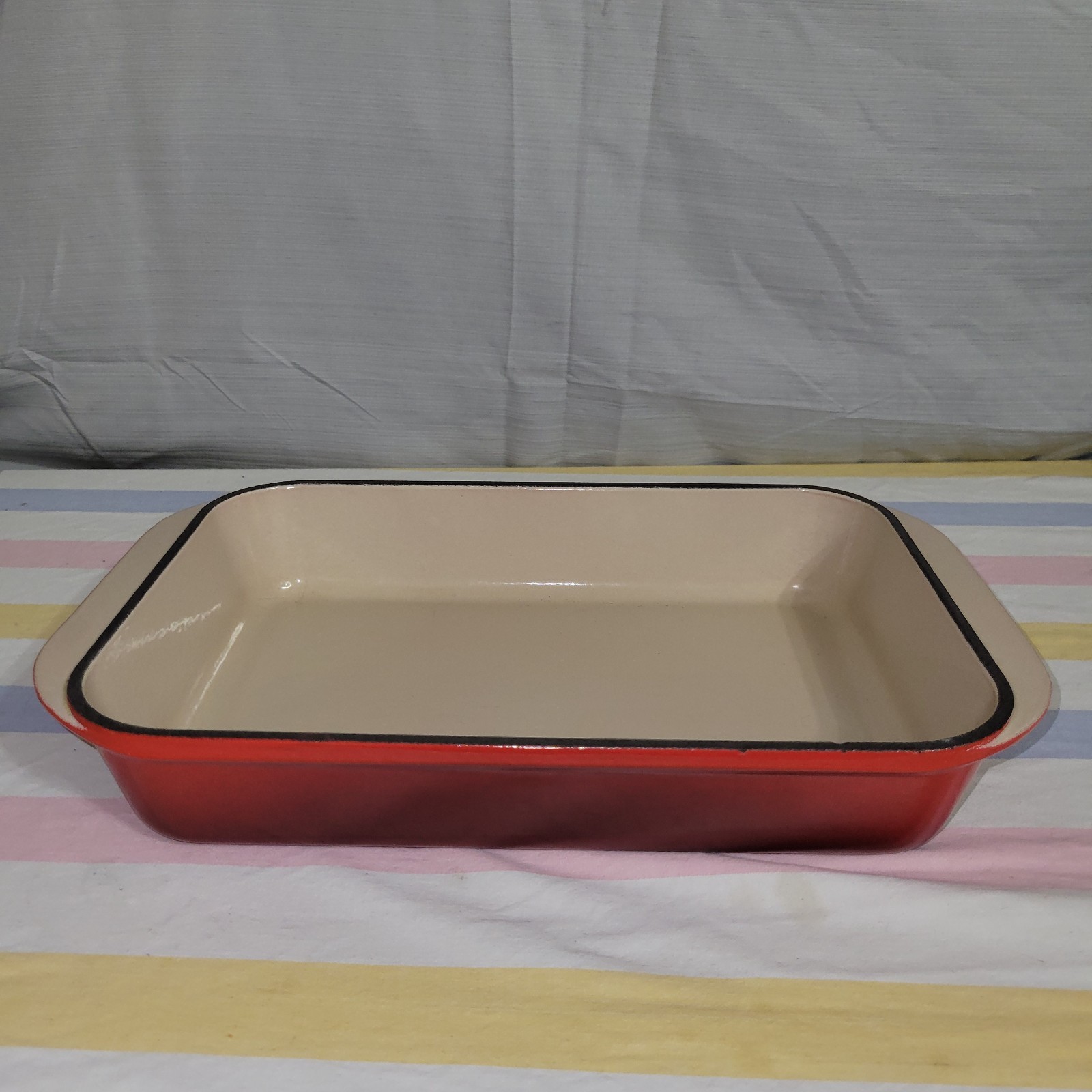 Vintage Le Creuset Cast Iron Roaster/Baking Pan Rose Quartz Very Rare Color #30