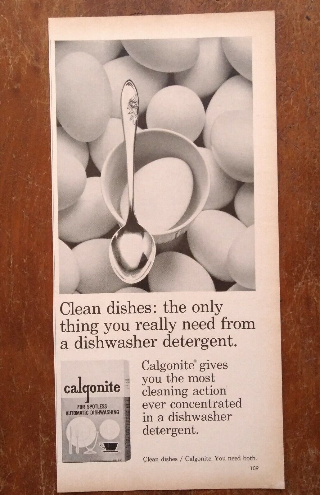 1966 Calgonite Dishwashing Detergent 20 Eggs Photo Vintage Magazine Print Ad 