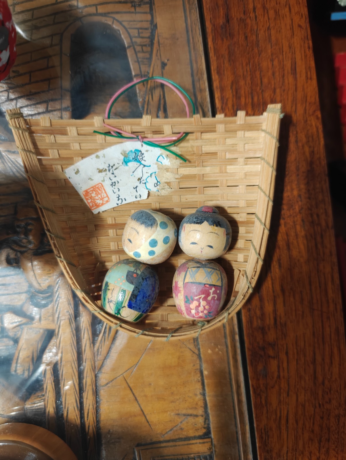Kokeshi doll vintage with artist stamp