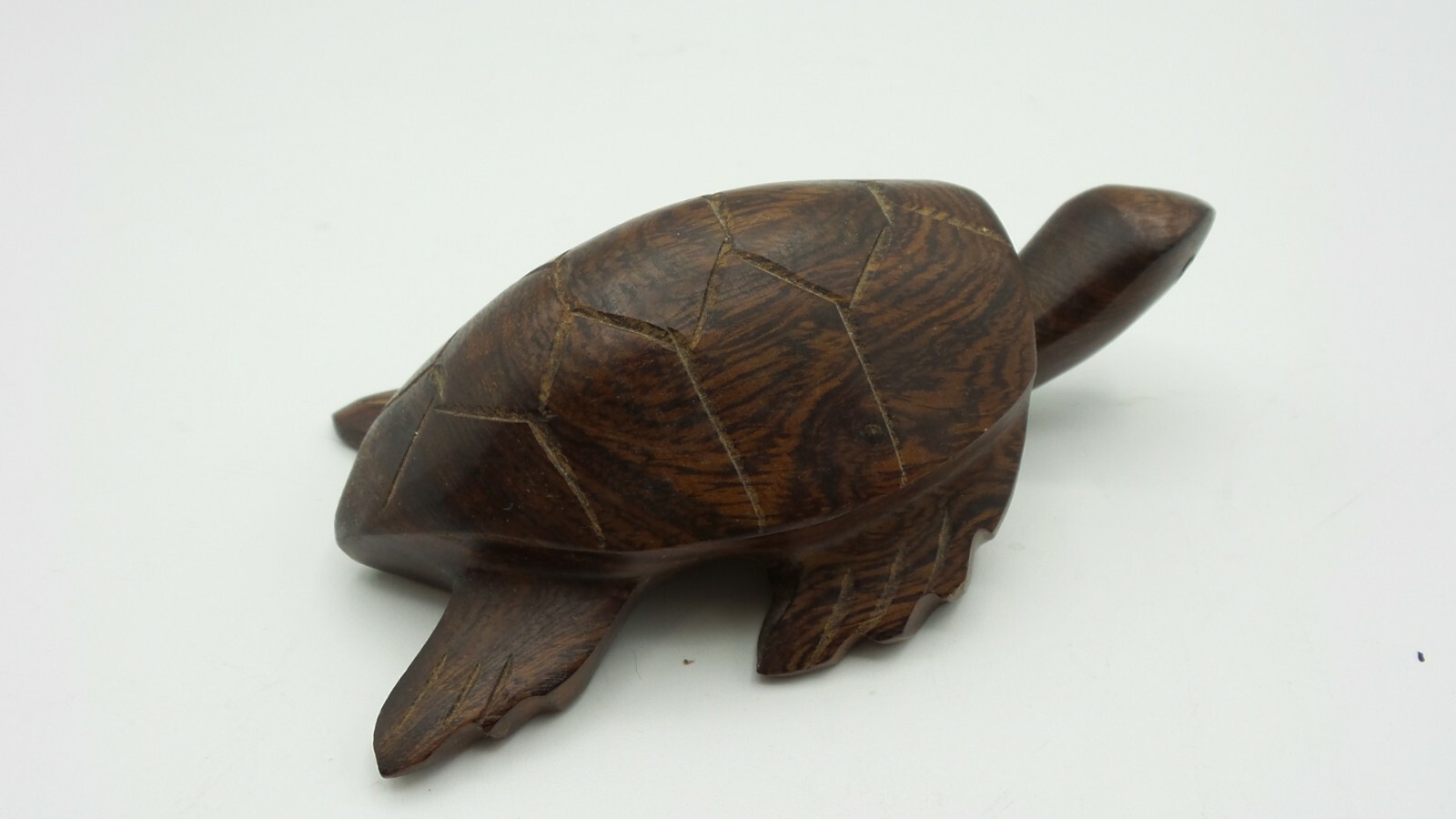 Wooden turtle brown. Hand carved