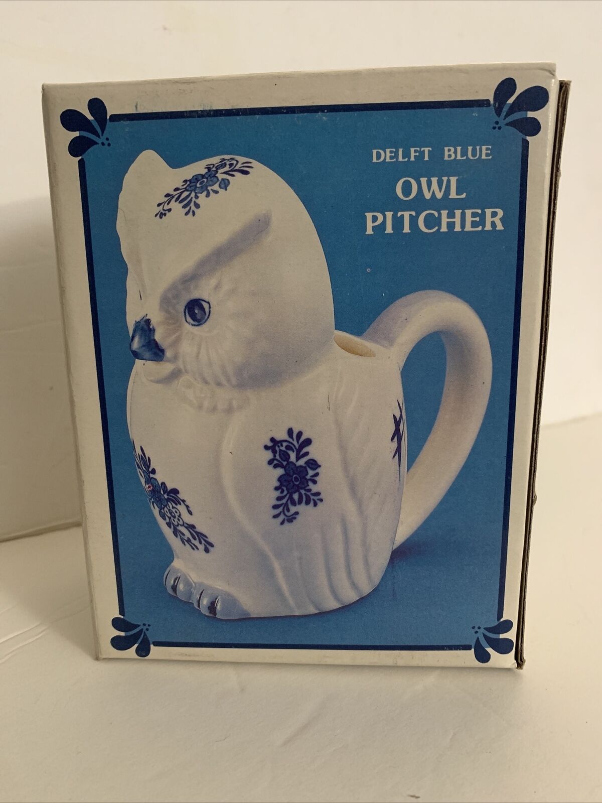 Vintage Owl Hand Crafted HandPainted Ceramic Pitcher Creamer Taiwan NIB