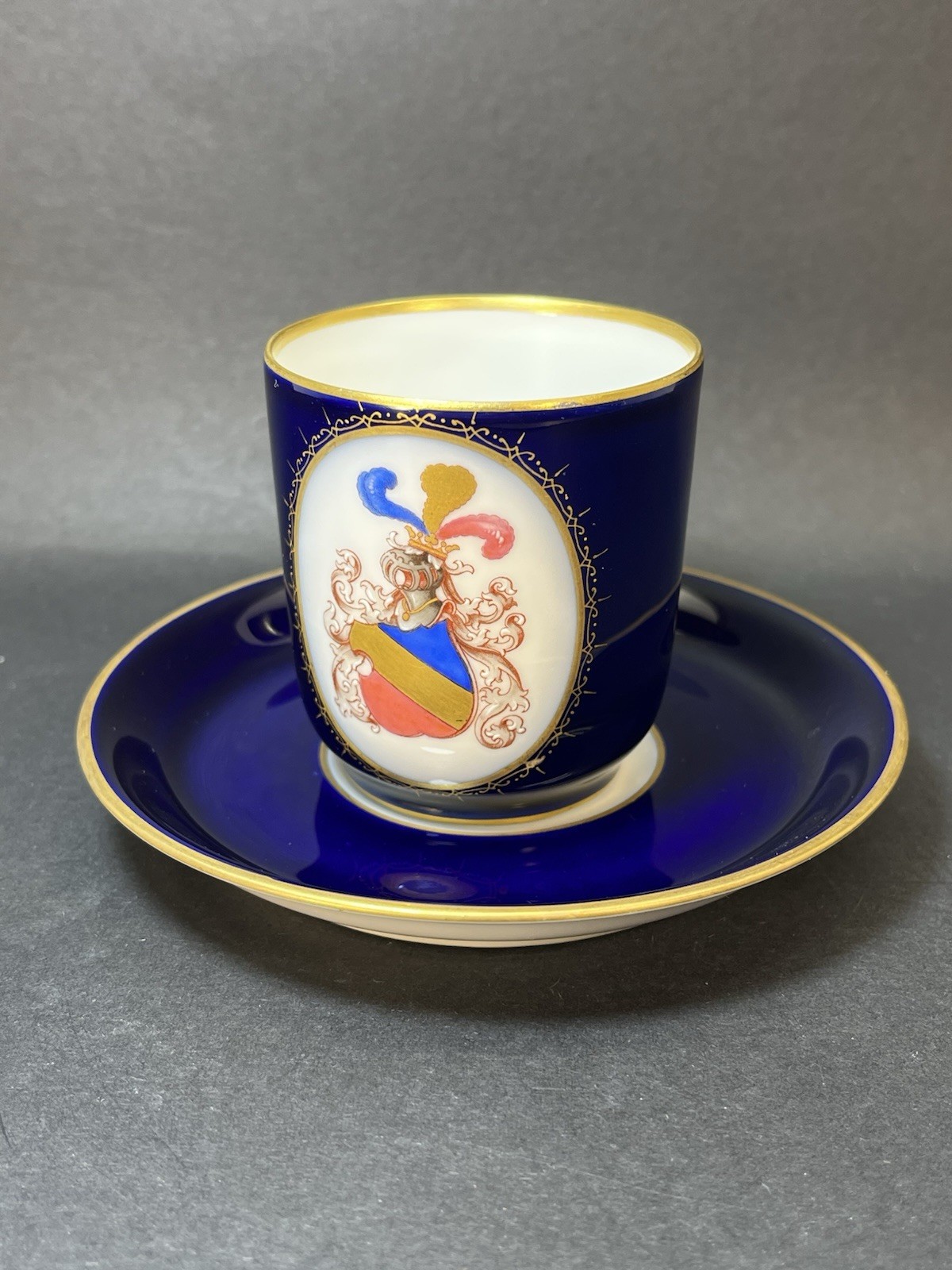 C.M. Hutschenreuther Auvera 1909 Weihnachtskneipe Demitasse Cup & Saucer