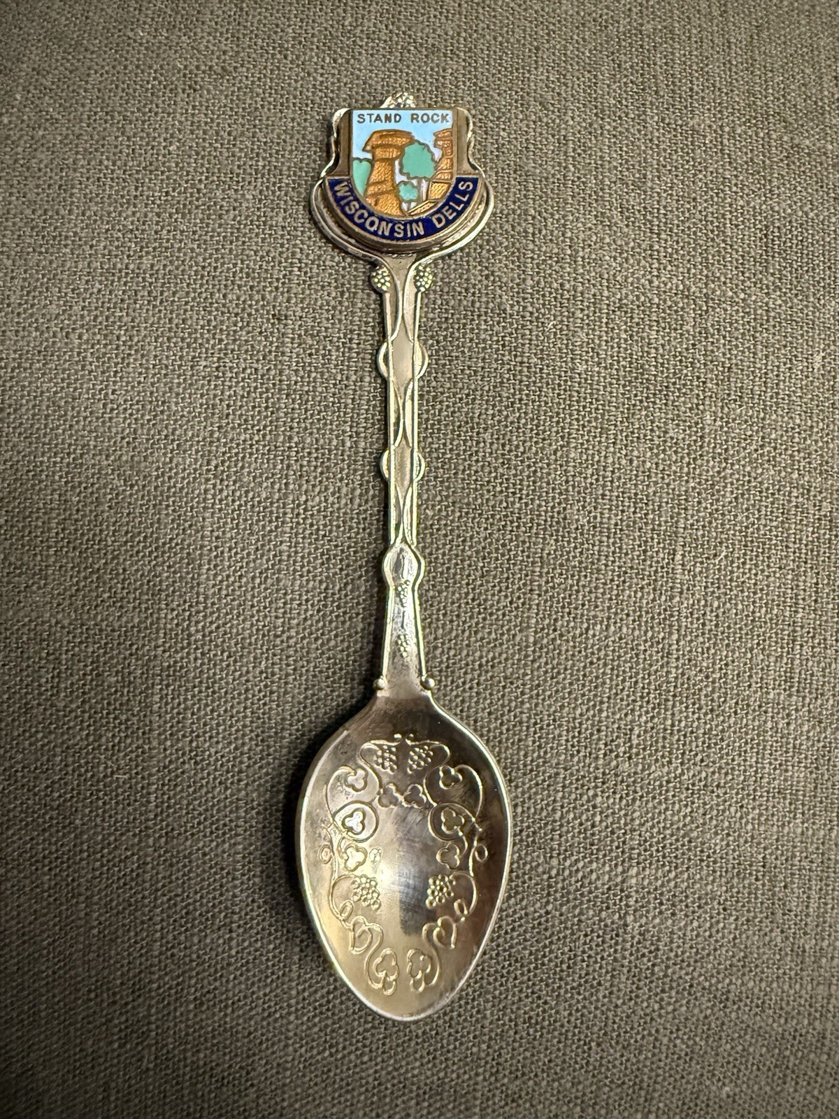 Vintage Wisconsin Dells Stand Rock Silver Plated Souvenir Spoon