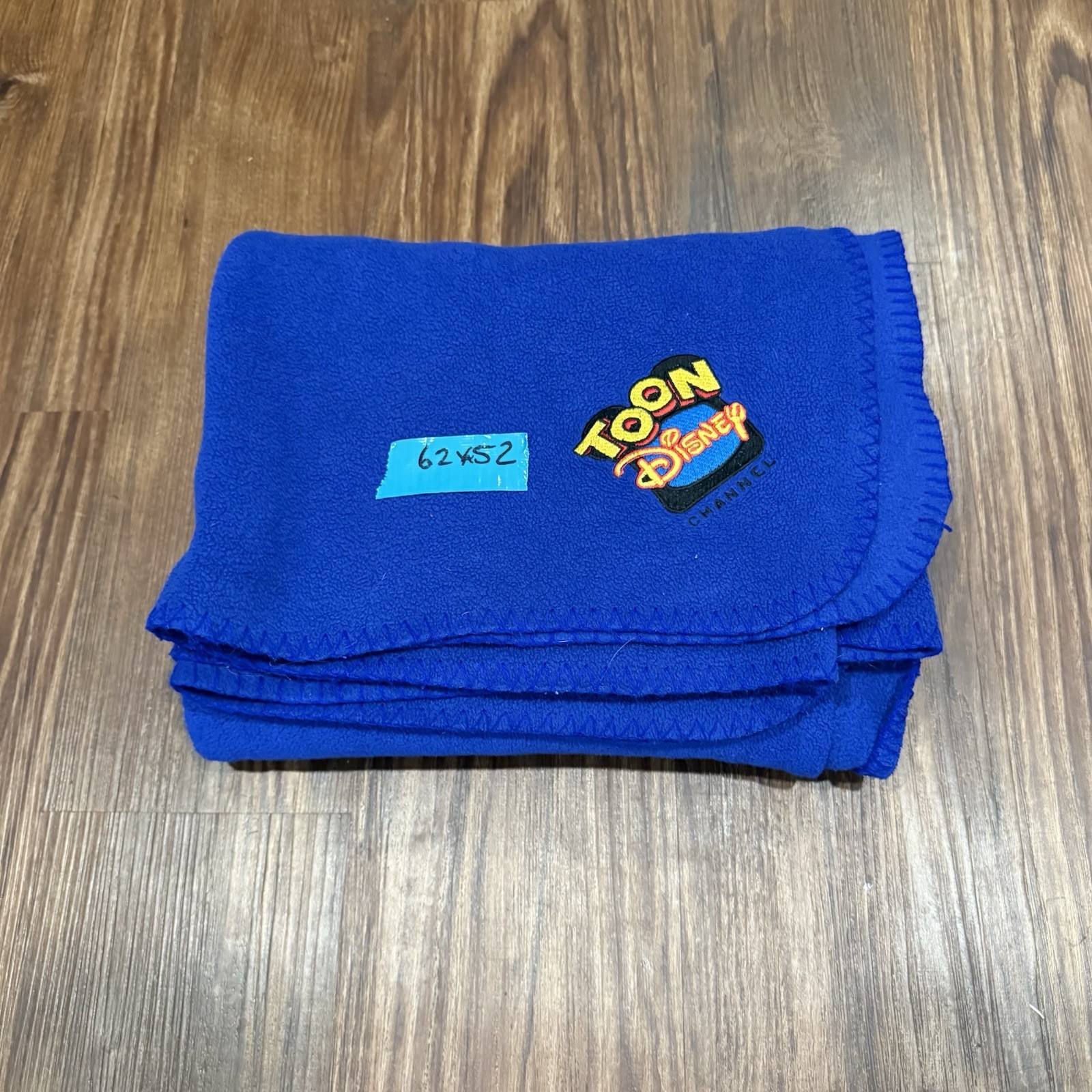 NWOT Vintage 90s RARE Toon Disney Channel Fleece Throw Blanket Blue Size 62x52