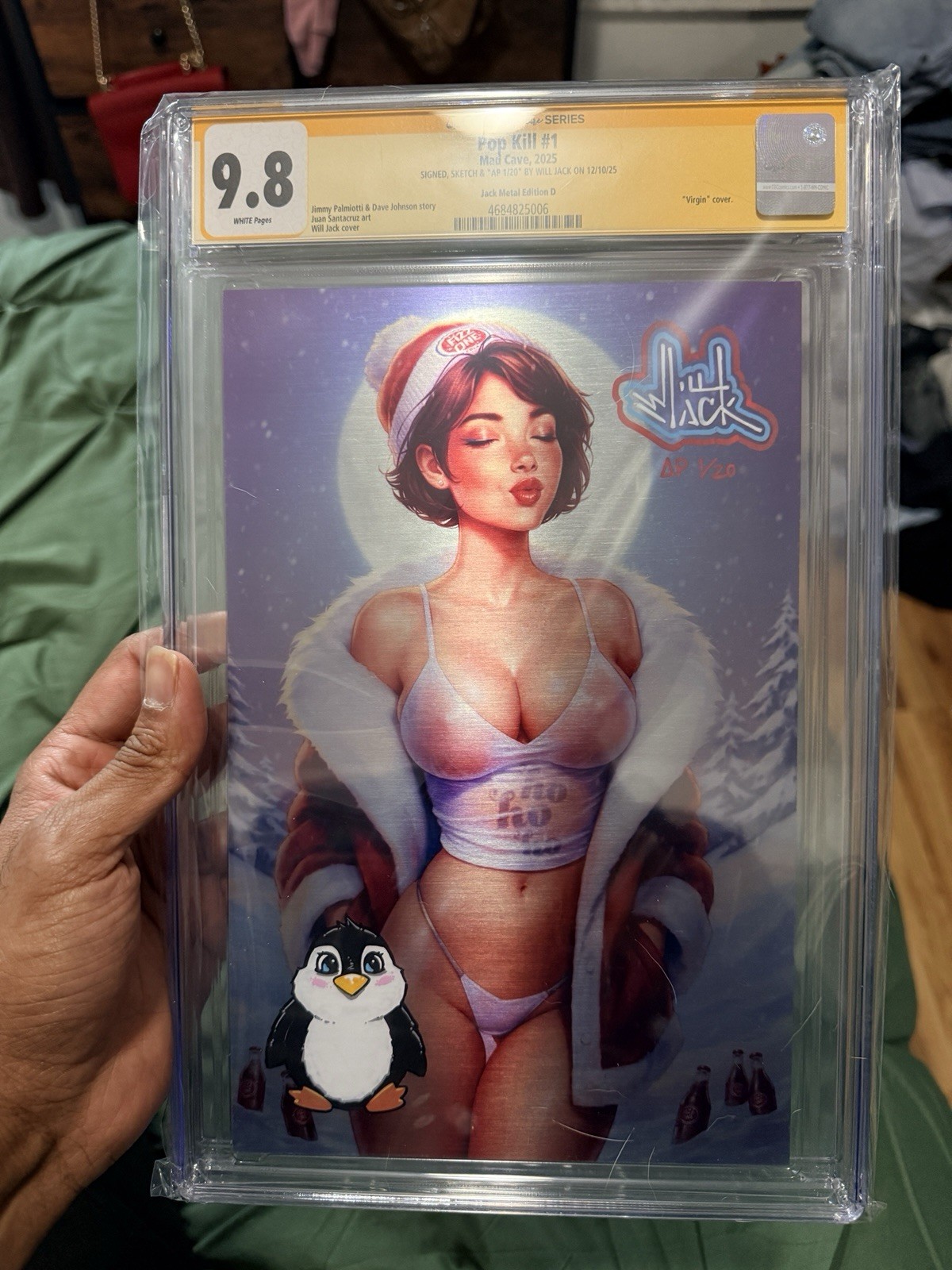 🔥 POP KILL #1 CGC 9.8 SS WILL JACK SANTA PENGUIN REMARK METAL AP 1/20