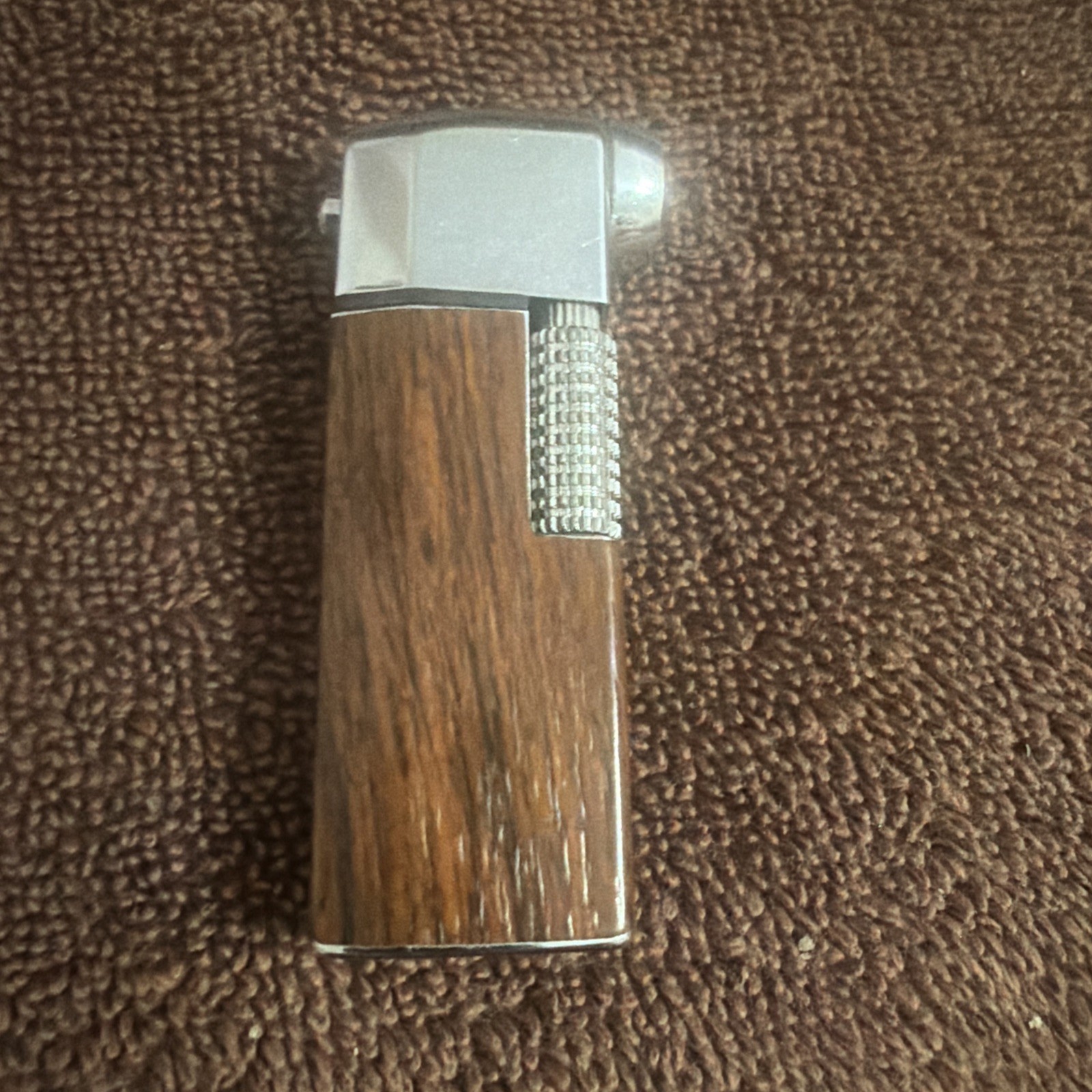 Vtg Prince Pipette Butane Pipe Lighter Japan Wood Grain Firebird Needs Servicing