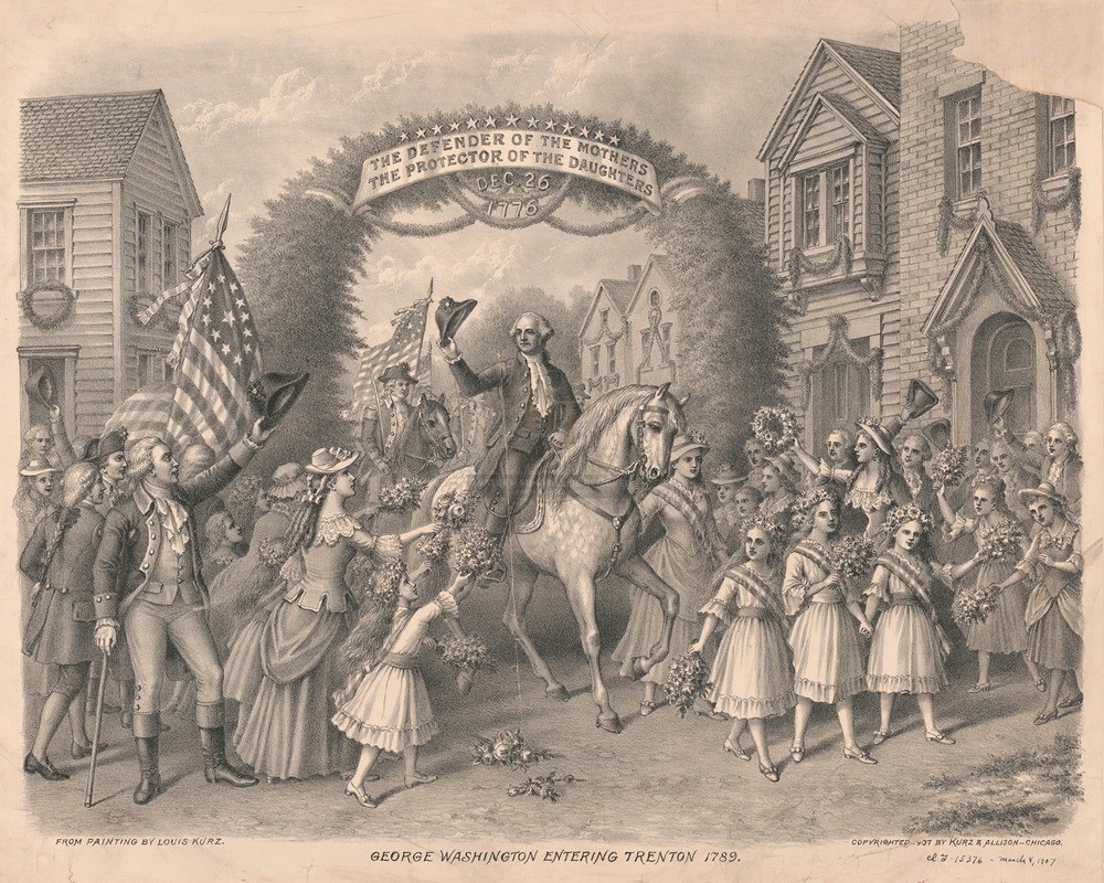 George Washington Entering Trenton 1789 1907 8x10 Print HT5134714