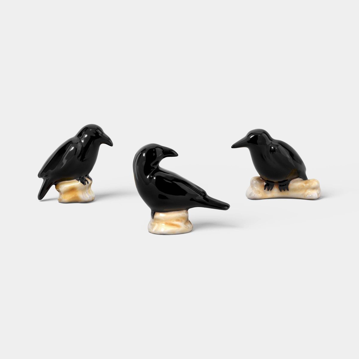 Hyde & EEK Boutique Halloween Ceramic Matte Ravens Decorative Accent Set 2026