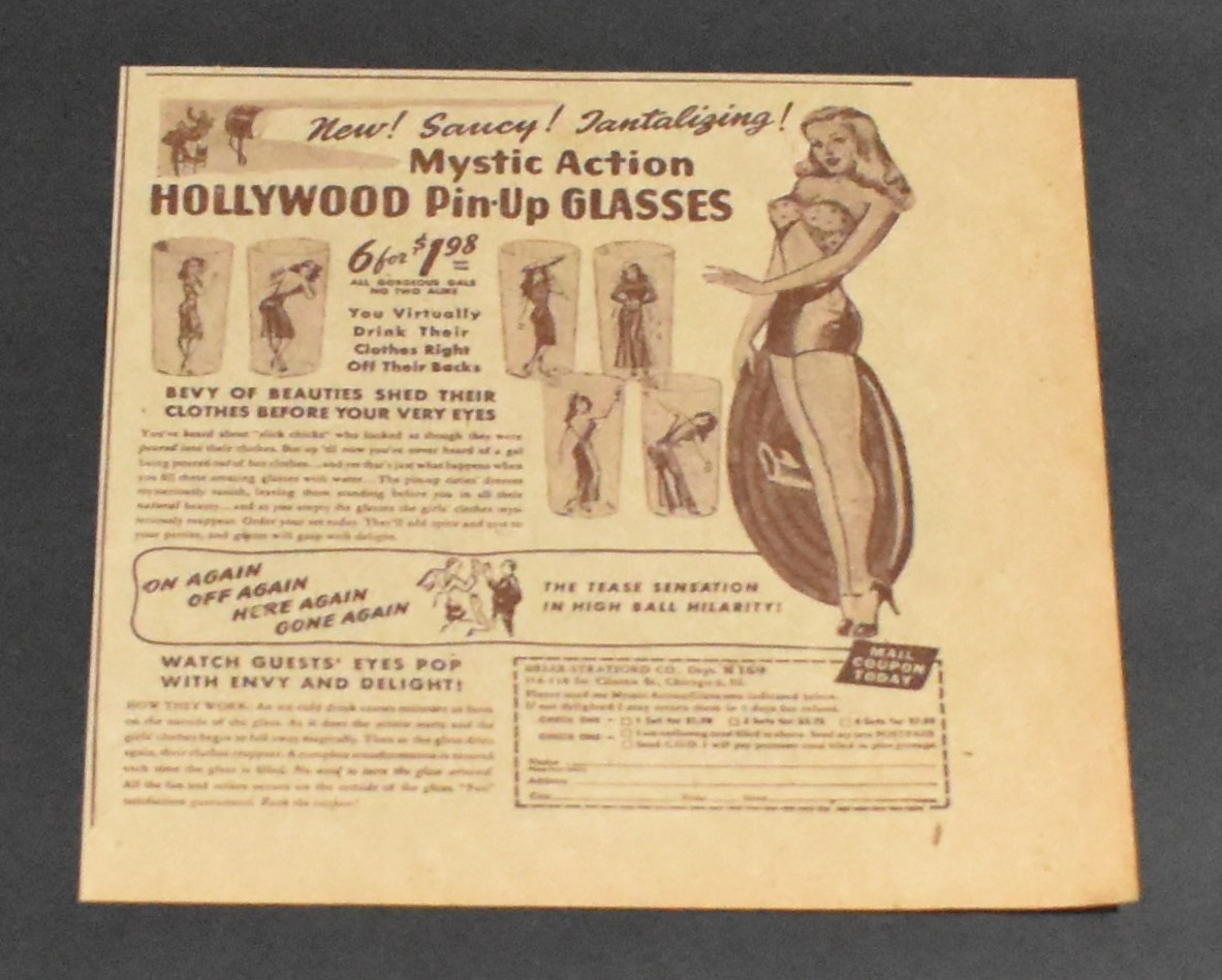 1946 Print Ad Sexy Mystic Action Hollywood Pin-up Glasses Saucy Smooth Beauty