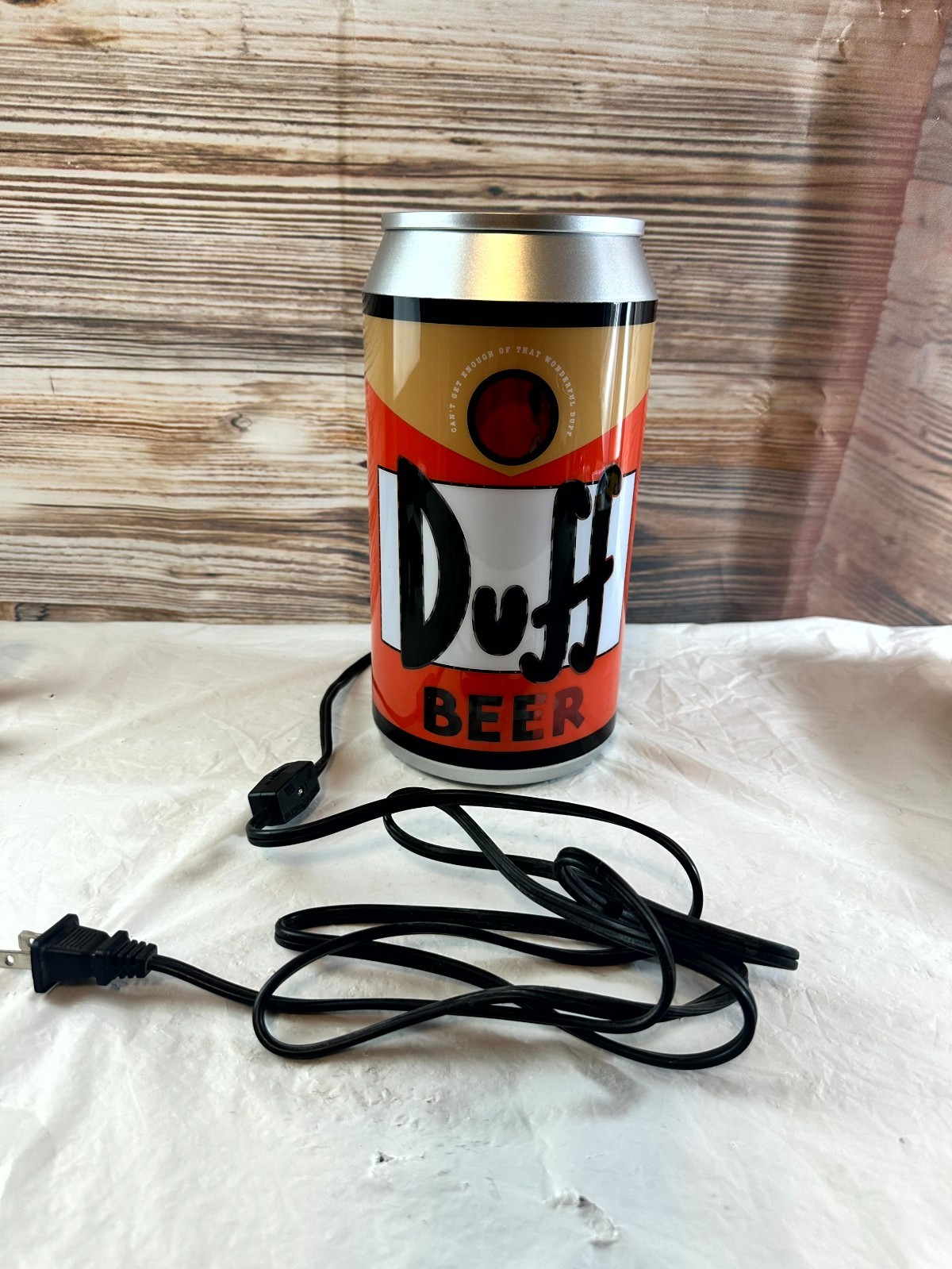 Vtg 2005 The Simpsons Duff Beer Can Rotating Electric Lamp & Light 10\