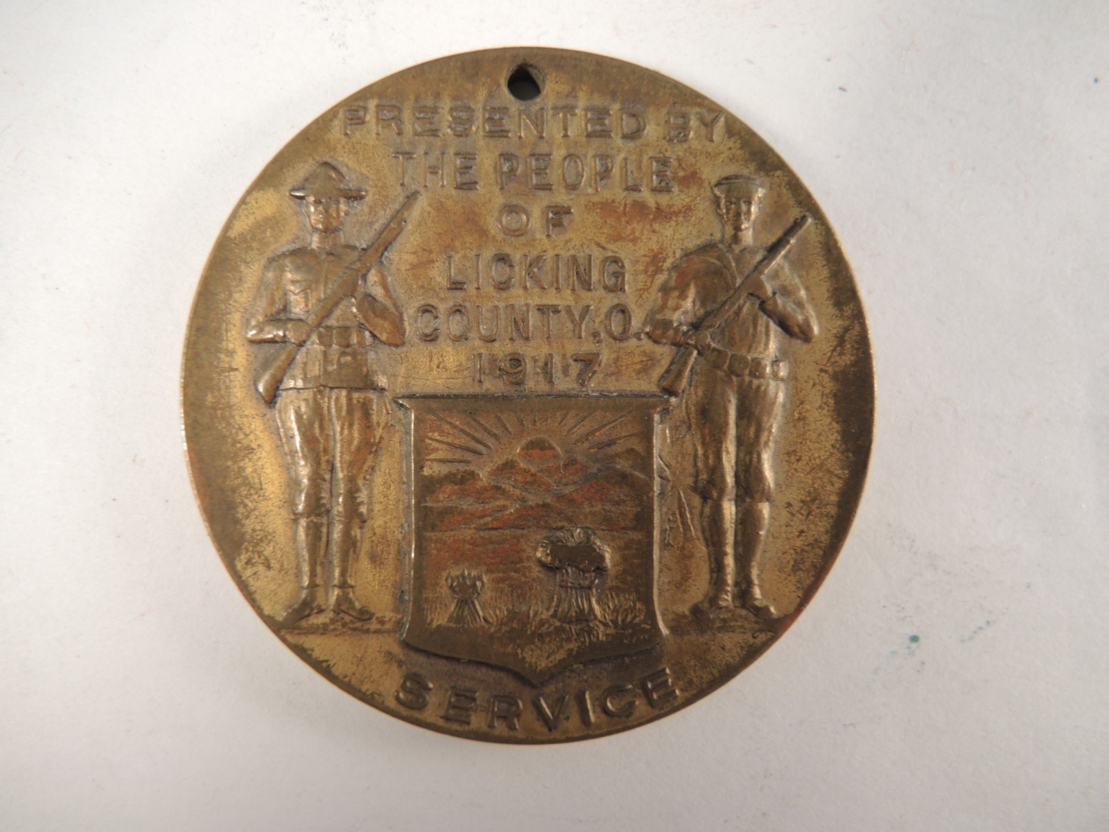 Licking county, Ohio WW I service medal named to Schaus