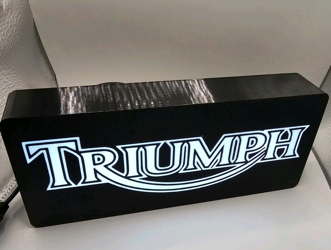 Triumph Light Sign Decor Man Cave LED Lightbox USB Powered shop Triumph Light Sign Decor Man Cave LED Lightbox USB Powered shop