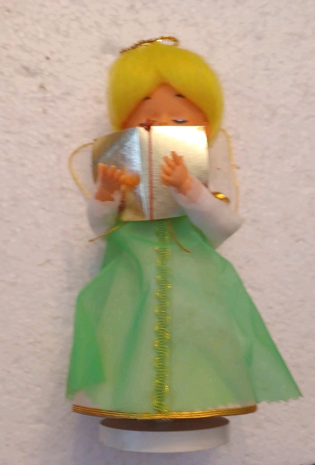Vintage Christmas Musical Rotating Angel Holy Night Sankyo Japan 