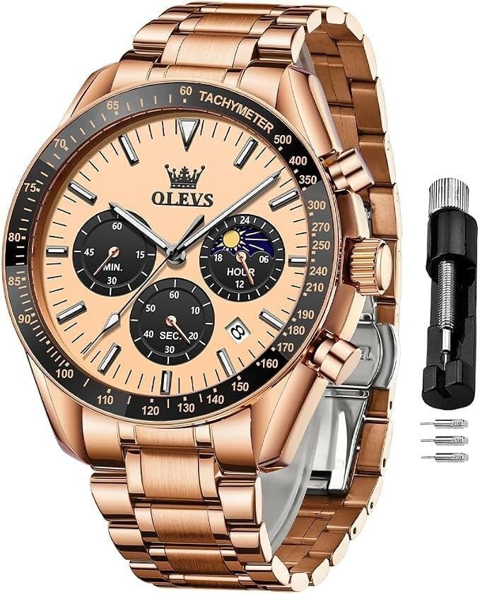 OLEVS Mens Watch Fashion Minimalist Chronograph